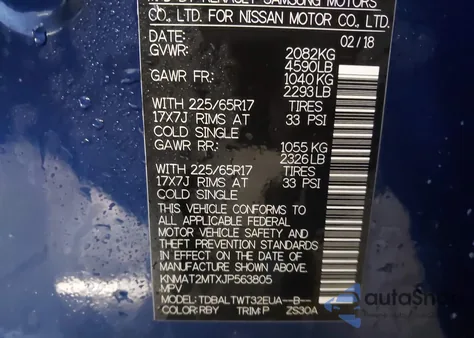 2018 Nissan Rogue Sv из США, поврежденный, VIN KNMAT2MTXJP563805